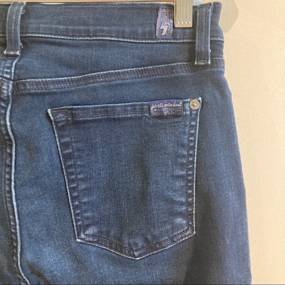 7 FOR ALL MANKIND Sz 29 High Waisted Ankle  Gwenevere Skinny Dark Wash Jeans - Picture 5 of 10